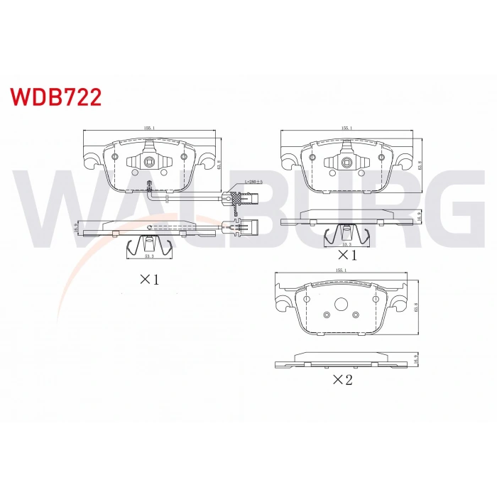 FREN BALATA FISLI ON AUDI A4 (8W2,B9) 1.4 TFSI 2015-/ A4 2.0 TFSI 2015-/ A4 2.0 TDI 2015-/ A4 ALLROAD QUATTRO 3.0 TDI 2016-/ A5 1.4 TFSI 2017-/ A5 2.0 TDI 2017-