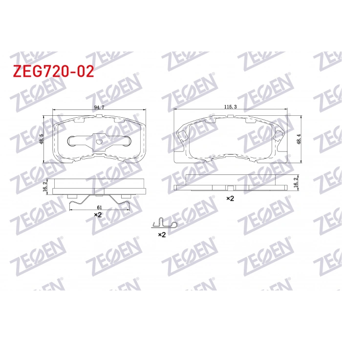 FREN BALATA IKAZLI ON DAIHATSU SIRION 1.0 1998-2005 / SIRION 1.0i 1998-2005/ SIRION 1.3 WT 1998-2005/ YRV 1.3 2001-