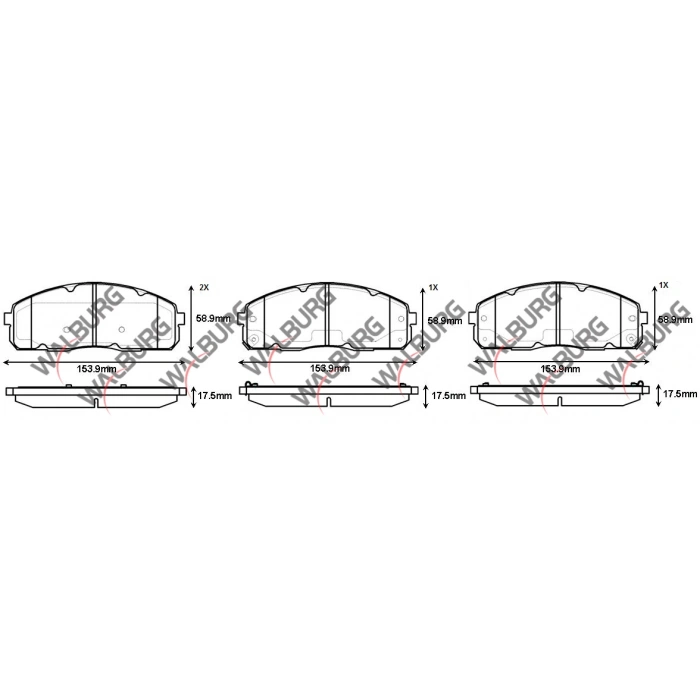 FREN BALATA IKAZLI ON HYUNDAI H100 (KAMYONET) 2.5 D 16.5mm 2004-