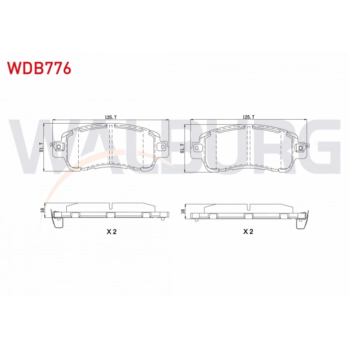 FREN BALATA IKAZLI ON MAZDA 2 (DL, DJ) 1.5i 2015-