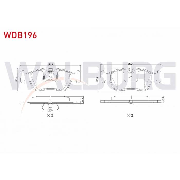 FREN BALATA ON BMW 3 SERISI (E36) 316 i 17.50mm 1990-1998