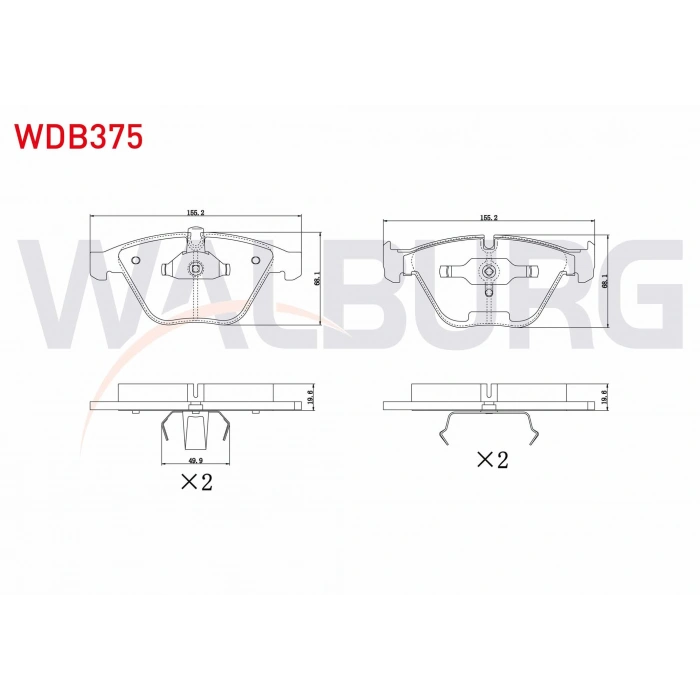 FREN BALATA ON BMW 3 SERISI (E90) 330 Xi 2005-2011/(E92) COUPE 330 D 2005-2011/5 SERISI (E60) 530 D 2003-2010/X1 (E84) 2.0 D 2011-/X1 (E84) 1.6i 2011-/7 SERISI (E65) 730 Li 2001-2009