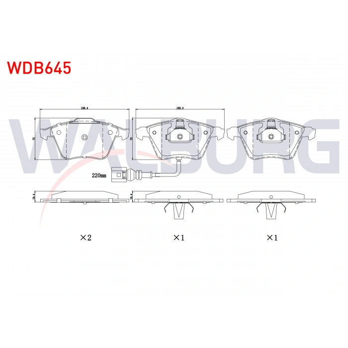 FREN BALATA ON FISLI AUDI TT (8J3) 2.0 TDI 2006-2013 / (8J3) 2.0 TFSI 2006-2013 / (8J3) 1.8 TFSI 2006-2013 / VW GOLF VI 2.0 TDI 2008-2013 / GOLF VI 2.0 TSI 2008-2013