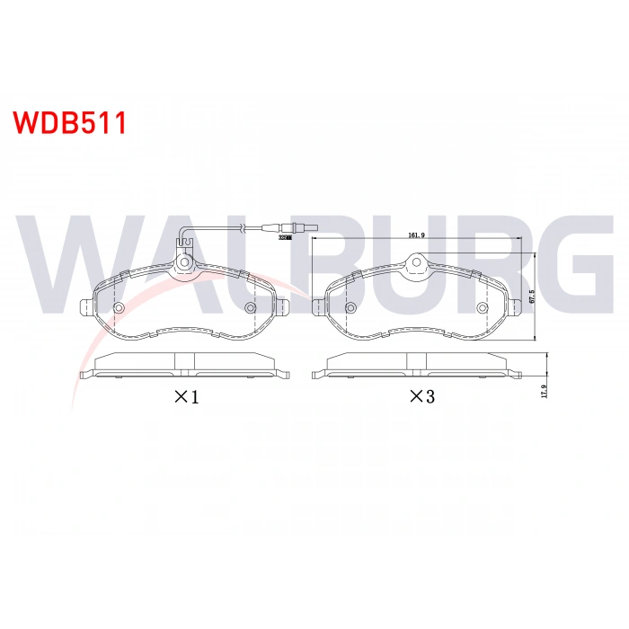 FREN BALATA ON FISLI FIAT SCUDO (270) 1.6 MJT 2007-/ SCUDO 2.0 MJT 2007-/ CITROEN JUMPY II 1.6 HDI 2006-/JUMPY II 2.0 HDI 2006-/ PEUGEOT EXPERT 1.6 HDI 2007-/ EXPERT 2.0 HDI 2007-
