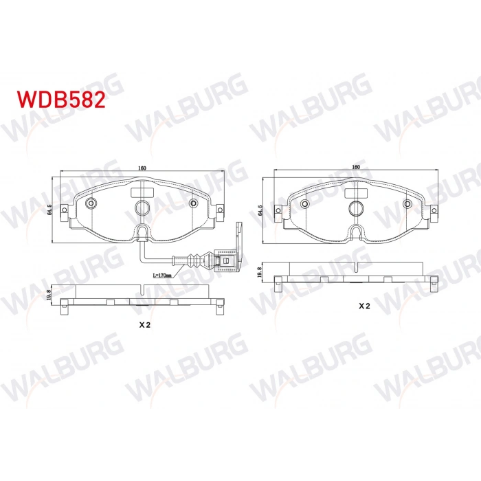 FREN BALATA ON FISLI GOLF VII (5G1) 1.2 TSI 2012-/ 1.4 TSI 2012-/ 1.6 TDI 2012-/ PASSAT 1.6 TDI 2014-/ TIGUAN 1.6 TDI 2016-/ AUDI A3 1.4 TFSI 2012-/ SKODA SUPERB 1.4 TSI 2015-/ SEAT LEON 1.4 TSI 2012-