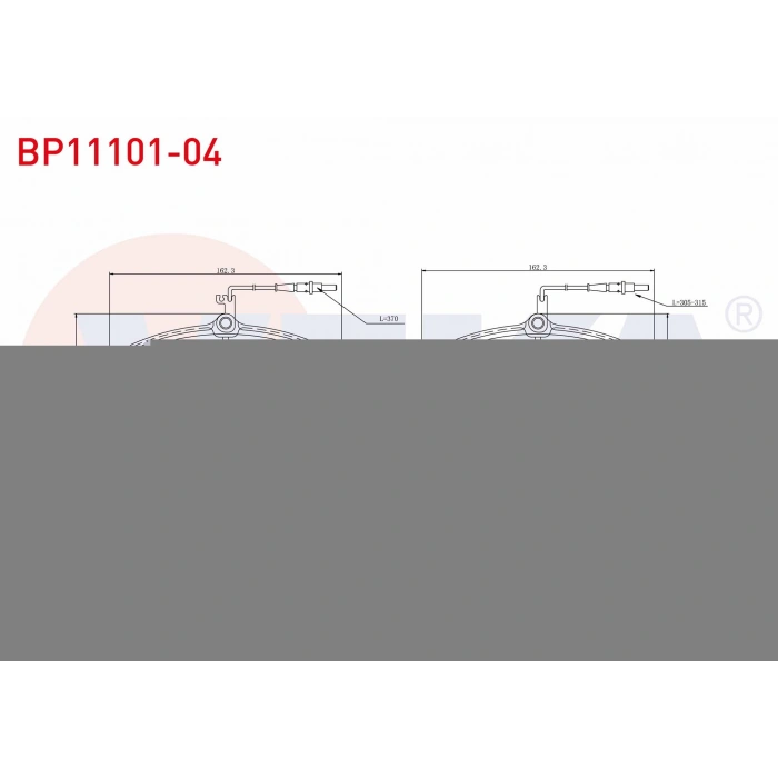 FREN BALATA ON FISLI PEUGEOT 407 (6D) 2.0 HDI 2004-2011 / PEUGEOT 407 (6D) 2.0i 2004-2011 / PEUGEOT 607 (9D,9U) 2.0 HDI 2000- / CITROEN C6 (TD) 3.0 V6 2005- / PEUGEOT 607 (9D,9U) 3.0i 2000-