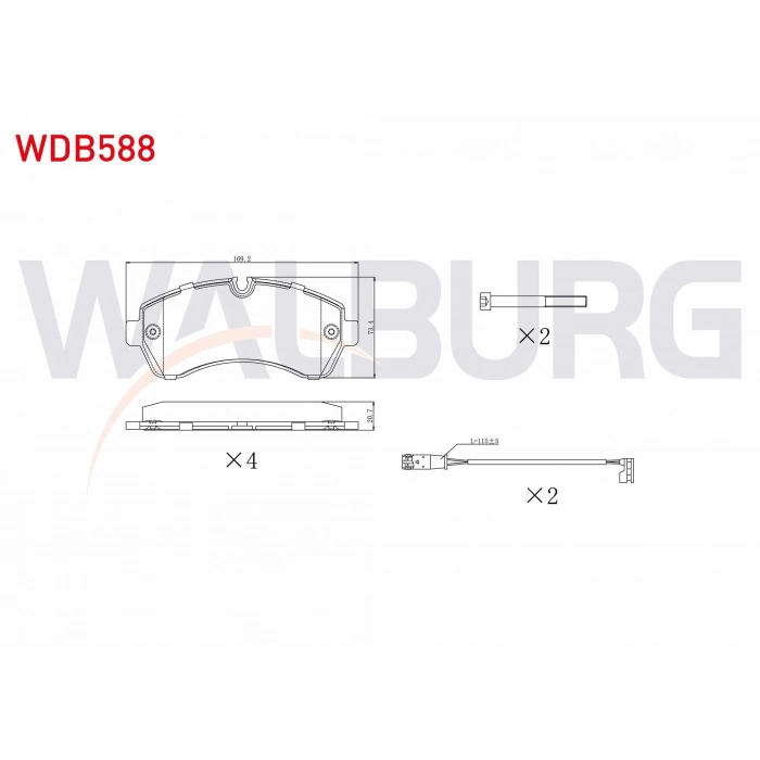 FREN BALATA ON FISLI VW CRAFTER CIFT TEKER 2006-2018 / MERCEDES SPRINTER CIFT TEKER 2006-2018 / MERCEDES SPRINTER TEK TEKER 2018- / MERCEDES SPRINTER CIFT TEKER 2018-