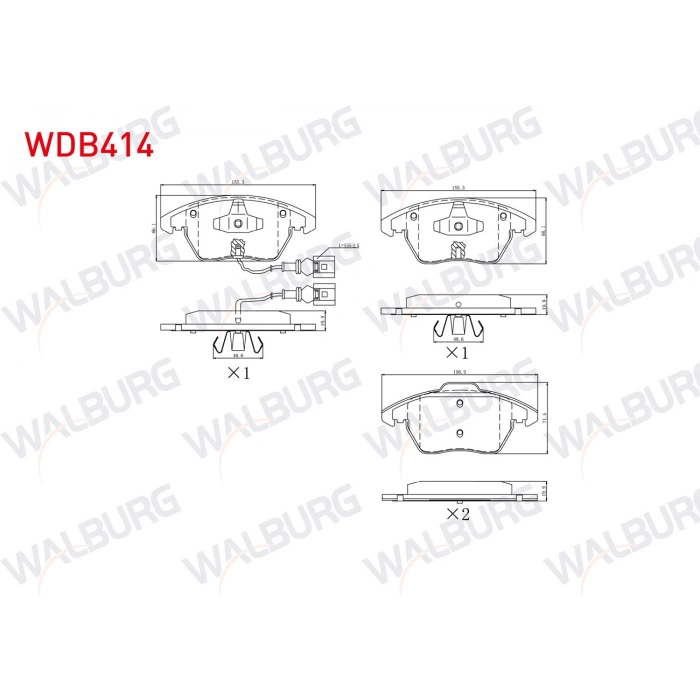 FREN BALATA ON FISLI VW GOLF V 1.4 TSI 2003-2009/ JETTA IV 1.6 TDI 2011-/ SCIROCCO 1.4 TSI 2008-/ CADDY III 2.0 TDI 2004-2015/ LEON 1.4 TSI 2005-2012/ YETI 1.2 TSI 2009-/ SUPERB 1.9 TDI 2002-2010