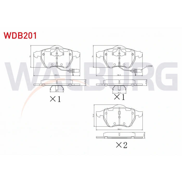 FREN BALATA ON FISLI VW PASSAT 1.6 1996-2000/ 1.9 TDI 1996-2000/ PASSAT 1.9 TDI 2000-2005/ A4 1.9 TDI 1994-2001/ A4 1.9 TDI 2004-2008 / A4 (8EC,B7) 2.0 2004-2008 / A6 1.9 TDI 1997-2004