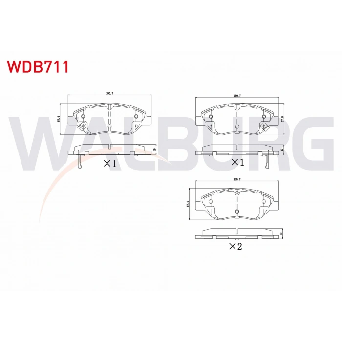 FREN BALATA ON IKAZLI FIAT EGEA 1.3 MJT 95 HP 2015-/ 1.4 T-JET 120 HP 2015-/ 1.6 MJT 120 HP 2015-/ 1.6 E-TORQ 110 HP 2015-/ 1.6 E-TORQ 120 HP 2015-/ 1.4 FIRE 95 HP 2015-