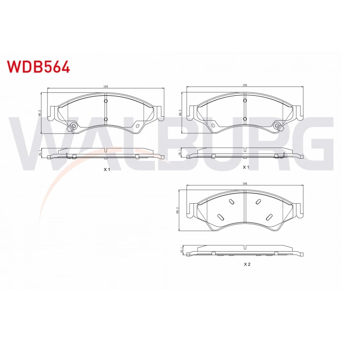 FREN BALATA ON IKAZLI FORD RANGER (TKE) 2.2 TDCI 4X4 2011- / RANGER (TKE) 2.5 TDCI 4X4 2011- / RANGER 3.0 TDCI 4X4 2011- / MAZDA BT-50 2.5 CD 4X4 2006-