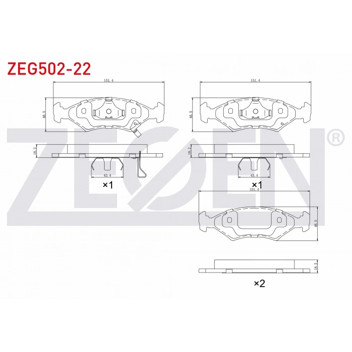 FREN BALATA ON IKAZLI KIA SEPHIA (FA) 1.5i 16v 1993-2001 / SEPHIA (FA) 1.8i 16v 1993-2001 / SHUMA I (FB) 1.5i 16v 1997-2001 / SPORTAGE (K00) 2.0 TD 1994-2004