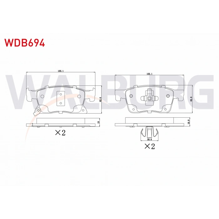 FREN BALATA ON IKAZLI OPEL ASTRA K 1.6 CDTI 16 JANT 2015- / ASTRA K 1.4i TURBO 16 JANT 2015- / ASTRA K 1.0i TURBO 16 JANT 2015-