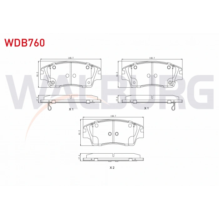 FREN BALATA ON IKAZLI TEL DELIKLI HYUNDAI TUCSON (TLE) 1.6 T-GDI 2015- / TUCSON (TLE) 1.6 GDI 2015- / TUCSON (TLE) 2.0 CRDI 2015- / KIA SPORTAGE (QL) 1.6 GDI 2015- / SPORTAGE (QL) 2.0 CRDI 2015-
