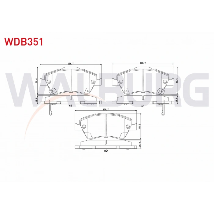FREN BALATA ON IKAZLI TOYOTA COROLLA 1.4 D 2007-2012/ COROLLA 1.4 D-4D 2007-2012/ COROLLA 1.33 2007-2012/ COROLLA 1.4 VVT-I 2007-2012/ AURIS 1.4 D-4D 2007-2012/ AURIS 1.33 DUAL-VVT-I 2007-2012