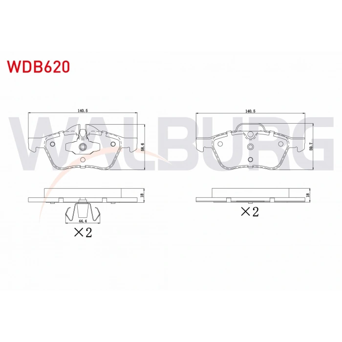FREN BALATA ON MINI MINI (R50,R53) COOPER 1.6i 16v 18.30mm 2001-2006
