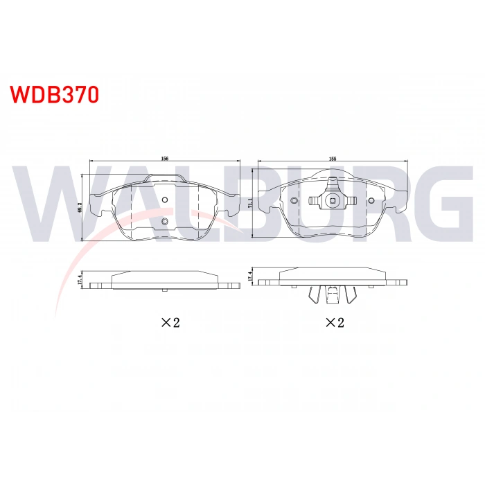 FREN BALATA ON RENAULT LAGUNA II 1.6i 16v 16 JANT 2001-2007/ LAGUNA II 1.8i 16v 16 JANT 2001-2007/ LAGUNA II 2.0i 16v 17 JANT 2001-2007 / LAGUNA II 1.9 DCI 17 JANT 2001-2007
