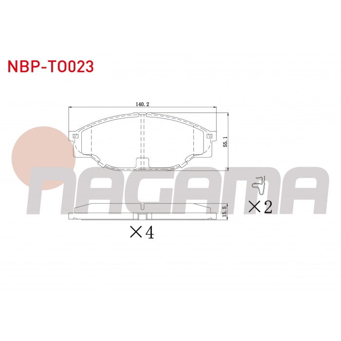 FREN BALATA ON IKAZLI TOYOTA HI-LUX PICK UP (_N_) 2.5 D-4D 1983-2005 / HI-LUX PICK UP (_N_) 2.5 2.4 D 1983-2005 / HI-ACE III (_H10_) 2.0 1989-1995 / HI-ACE III (_H10_) 2.4 D 1989-1995
