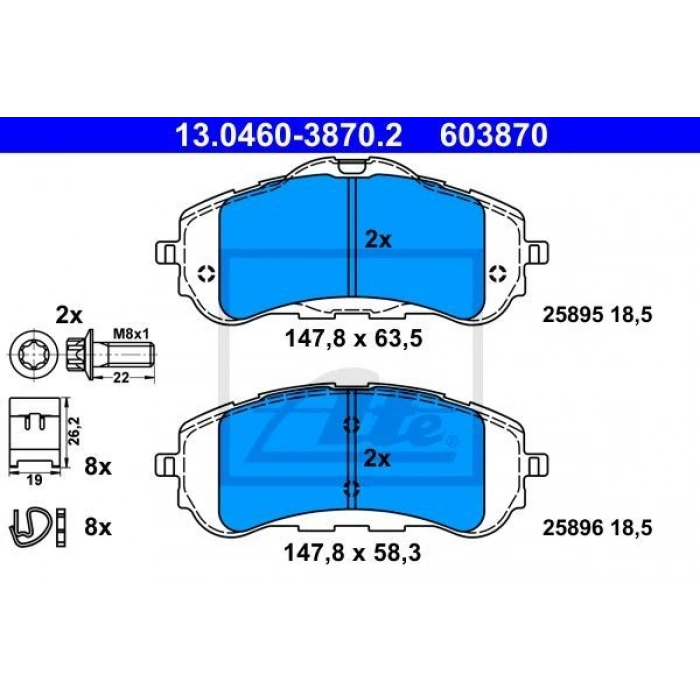 FREN BALATASI SERAMİK ARKA 268 MM GRANDLAND X COMBO E 5008 RIFTER 308 II 3008 508 II BERLİNGO C4 PICASSO C5 III C5 AIRCROSS 18>