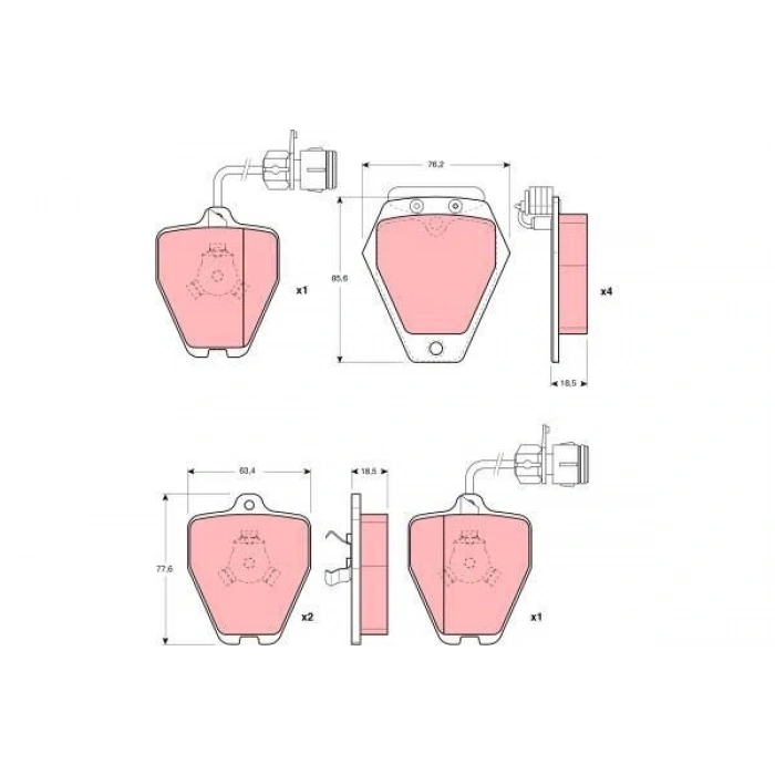 FREN BALATASI ARKA AUDI R8 07 14 STYPE 2.5 V6 4.2 V8-R 4.2 V8 0207 XJ R 4.2 0309 XK 0614
