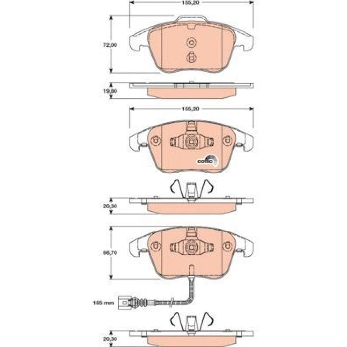 FREN BALATASI ARKA CADDY IV 1.0TSI 1.2TSI 1.4 TSI 1.6 TDI 2.0 TDI 15 AUDI A1 1.0TFSI 1.2TFSI 1.4 TFSI 10