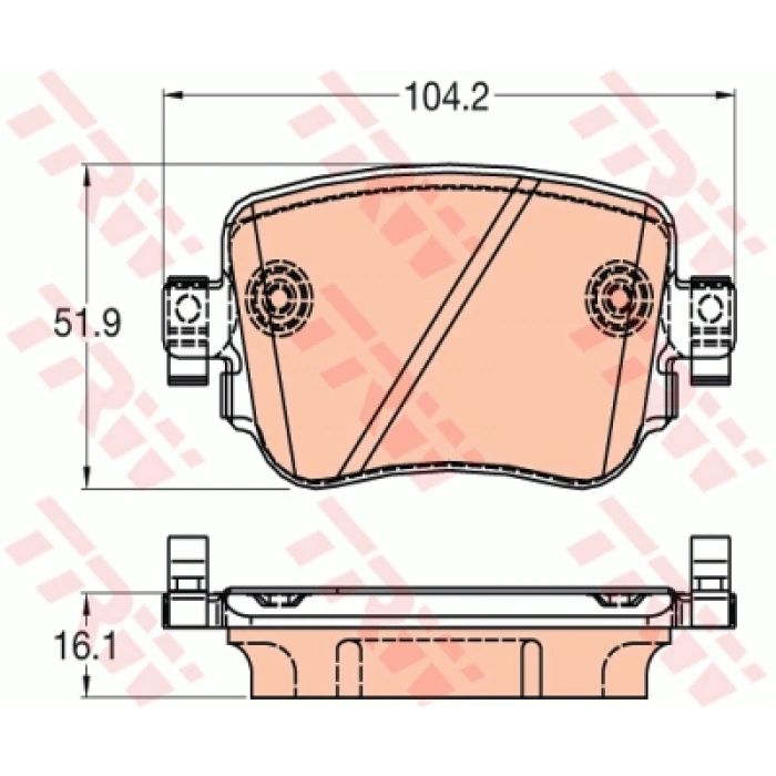 FREN BALATASI ARKA GDB2042 / 2511001 CADDY-SHARAN-A1-Q3 BM 15-