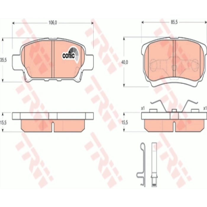 FREN BALATASI ARKA . LANCER (CS) : LANCER (CY) 08- : OUTLANDER (CU) 03-06 1.6 03-07