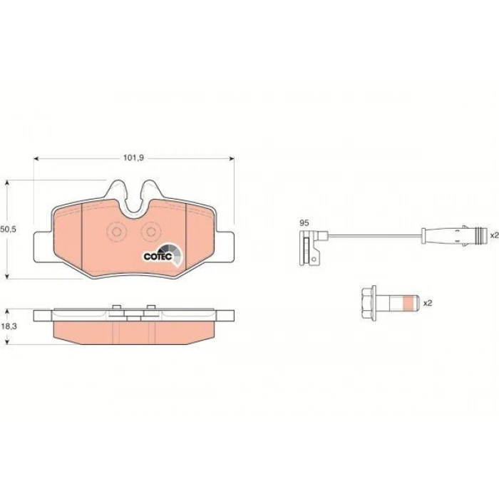FREN BALATASI ARKA MERCEDES VITO 14 118.6x46.7x18.6