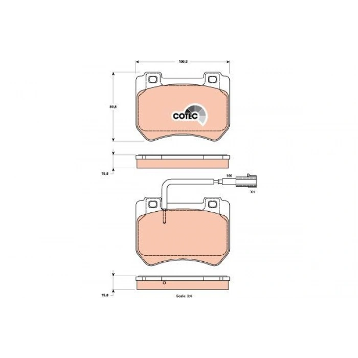 FREN BALATASI ÖN 113MM MG MG TF 160 02 + + TAMİR TAKIM KİT