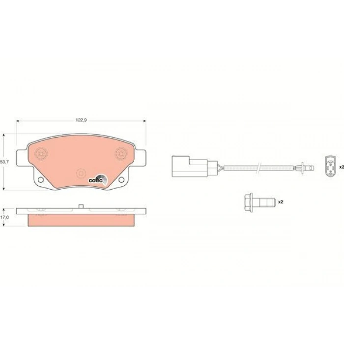 FREN BALATASI ÖN 151MM KABLOLU SCORPIO A3 86 15 INC TAMİR TAKIM KİT