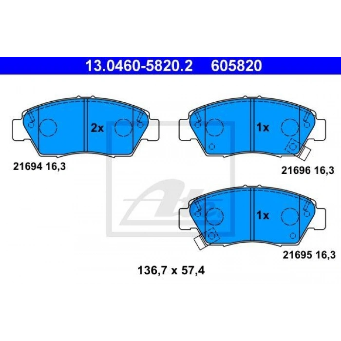 FREN BALATASI ÖN ACCORD 98>02 CRV 97>01 HRV 98> LEGEND 91> PRELUDE 92> SHUTTLE 94> 600 93>