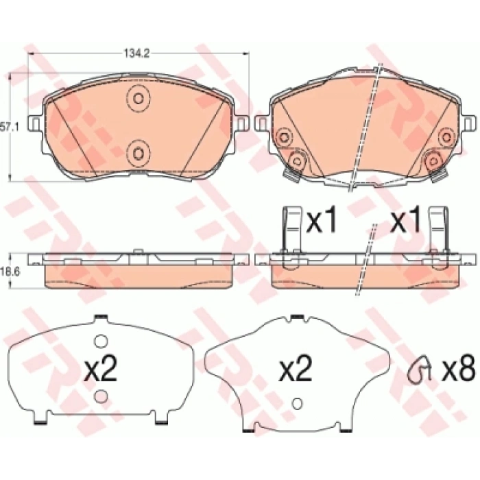 FREN BALATASI ÖN . COROLLA (E18) : AURIS (E18) 13-18 1.33:1.6:1.4 D4D 13-18