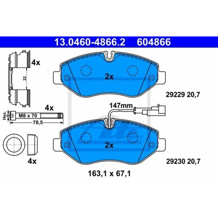 FREN BALATASI ÖN MERCEDES 222 V222 X222 S350 BLUETEC-S350 BLUETEC 4-MATİC 13 SL R231 350 12
