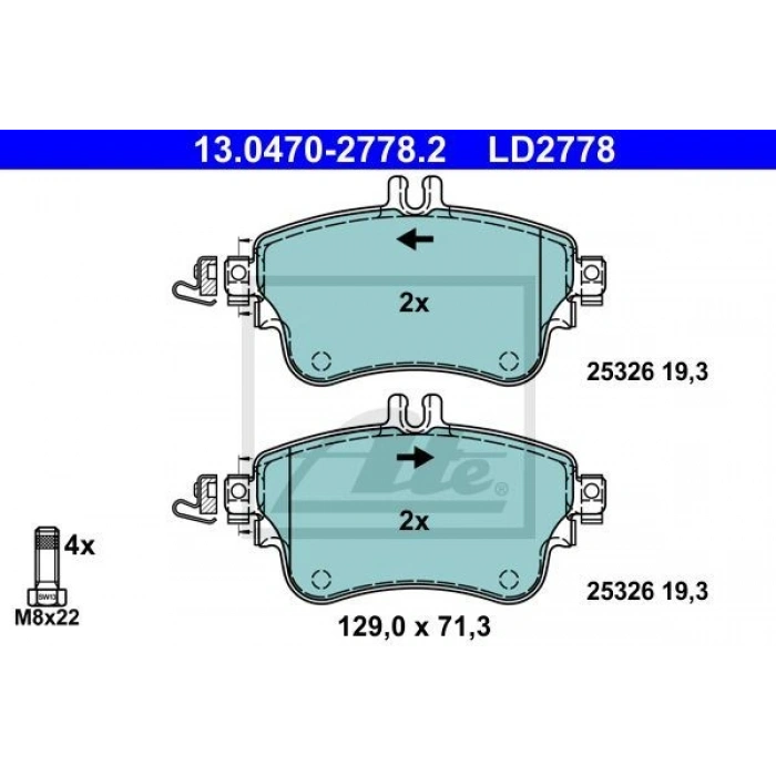 FREN BALATASI ÖN MERCEDES A SERİ-B SERİ-CLA-GLA W176-246-156-117 (SPORT PAKET) 2012>