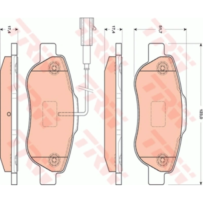 FREN BALATASI ÖN TEK FISLI AKSESUARLI LINEA/DOBLO/FIORINO/G.PUNTO/CORSA/NEMO-FORD KA BM 03-