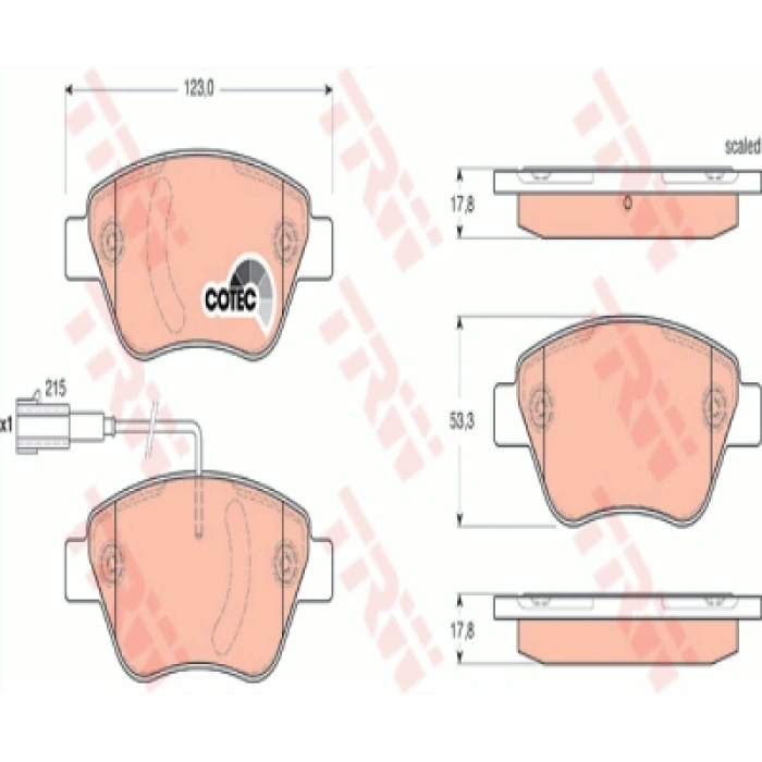 FREN BALATASI ÖN TEK FISLI KÜÇÜK TIP LINEA/DOBLO/FIORINO/G.PUNTO/CORSA/NEMO-FORD KA BM 03-