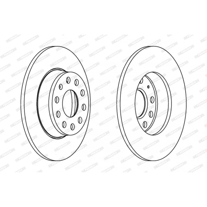 FREN DISKI ARKA 23240 / 36128 / DF7911 (TAKIM FIYAT) GOLF6-GOLF7-JETTA-CADDY-A3-LEON BM 10-