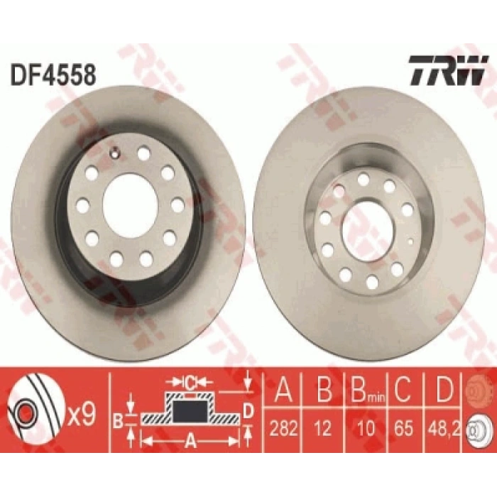 FREN DISKI ARKA 24382 / DDF1306 / DF4558 (ADET FIYAT) GOLF5-GOLF6-JETTA-PASSAT-A3-LEON BM 04-13