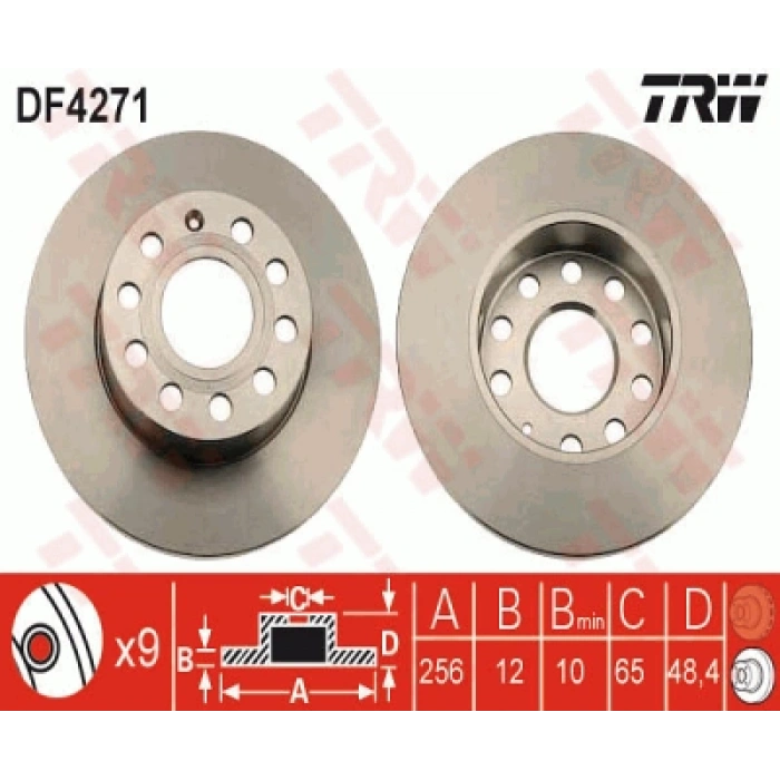 FREN DISKI ARKA 36215 / DDF1276 (TAKIM FIYAT) CADDY-GOLF5-GOLF6-JETTA-A3-LEON BM 04-13
