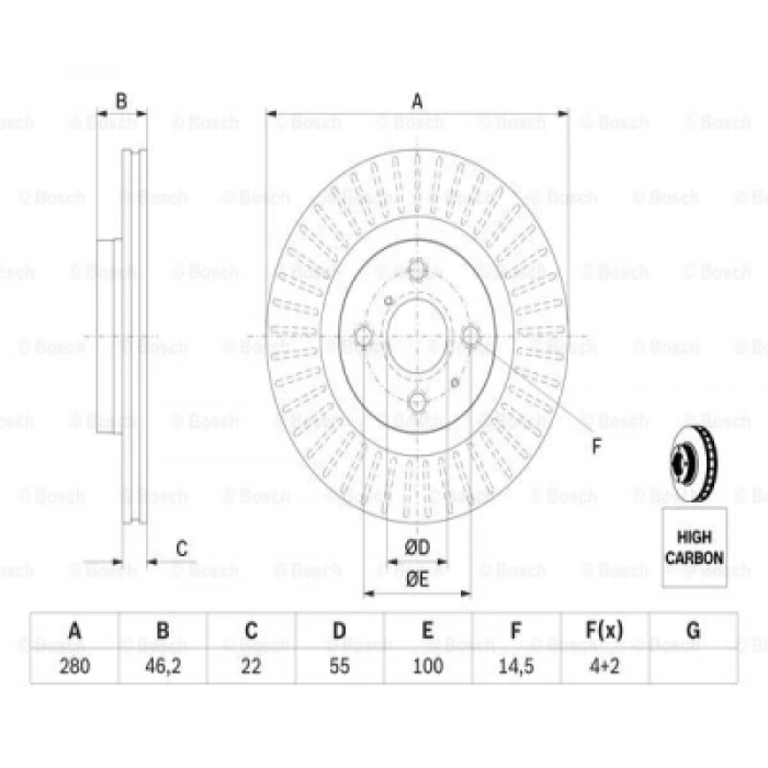 FREN DISKI ARKA ADET / DG9C & BC/BD MONDEO BM 14-