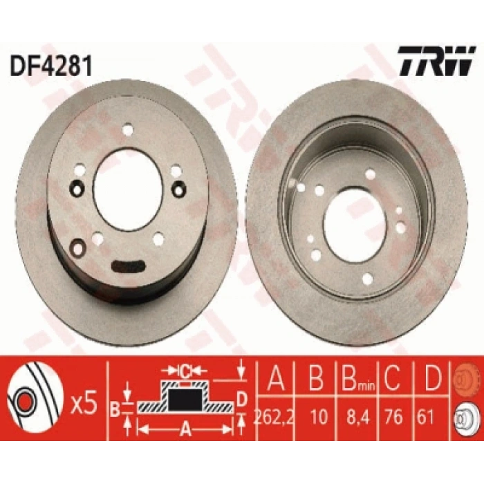 FREN DISKI ARKA ADET TUCSON/SONATA/SPORTAGE BENZIN-DIZEL 2004-