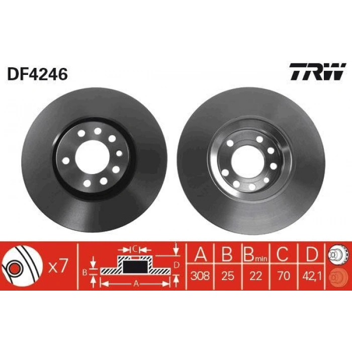 FREN DİSKİ ARKA ASTRA J 1.4İ 1.4İT 1.6İ 1.6İT 1.7 CDTI 09 CRUZE 09 268.5x12x5DL