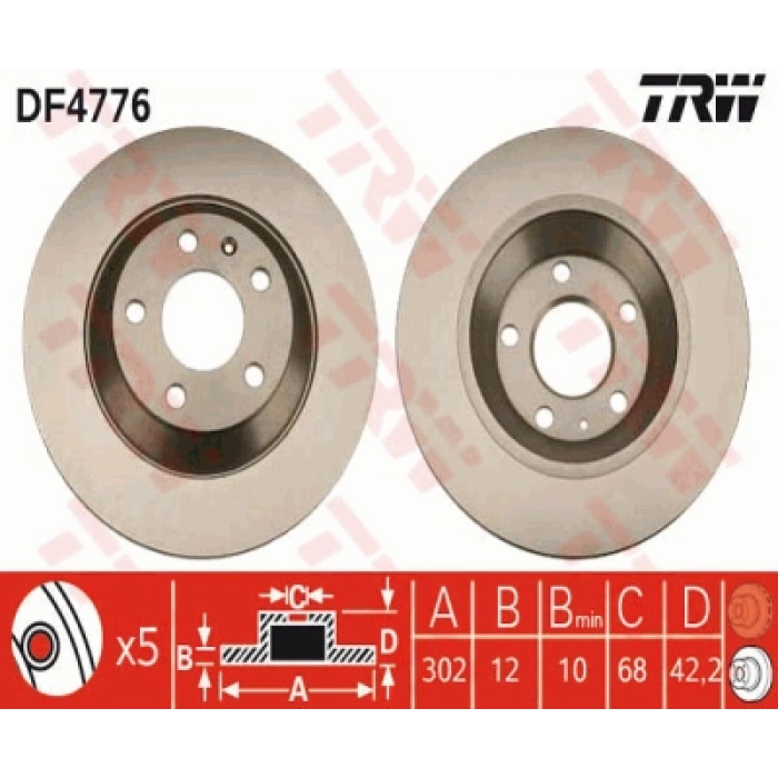 FREN DISKI ARKA DDF1850 (TAKIM FIYAT) A6 BM 05-11