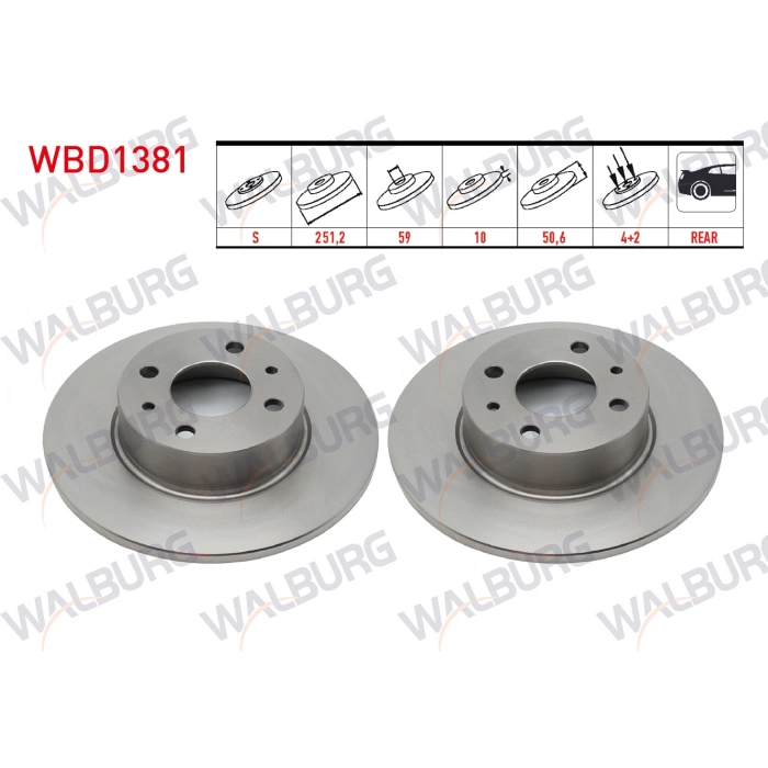 FREN DISKI ARKA DUZ 4 BJN 251,20X10X59X50,60 LINEA 1.6 MJT 2007-/BRAVO II 1.4i - 1.6 MJT 2006-/STILO 1.4 16v -1.6 16v - 1.9 JTD 2001-2010 /A.ROMEO 164 2.0 TS 1987-1998 /LANCIA DELTA III 1.6 D 2008-