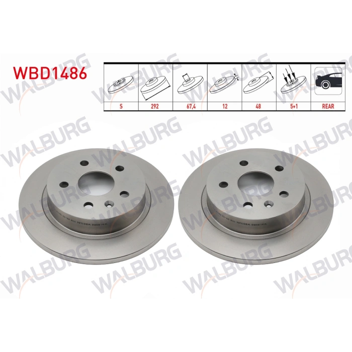 FREN DISKI ARKA DUZ 5 BJN 292X12X67,4X48 OPEL INSIGNIA A 1.4 T - 1.6i - 1.6 CDTI - 1.6 T - 2.0 CDTI 2008-2017