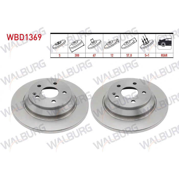 FREN DISKI ARKA DUZ 5 BJN 300X12X67X57,80 MERCEDES VITO (W447) 111 CDI 2014-