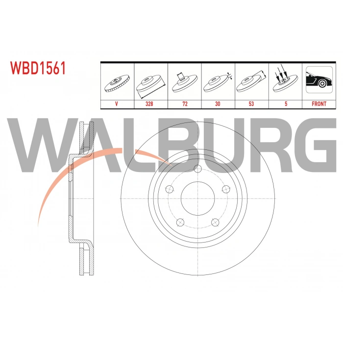 FREN DISKI ARKA DUZ 5 BJN 316X12X72X76,7 JEEP CHEROKEE 2.8 CRD 4X4 2008-2013/ DODGE NITRO 2.8 CRD 4X4 2007-