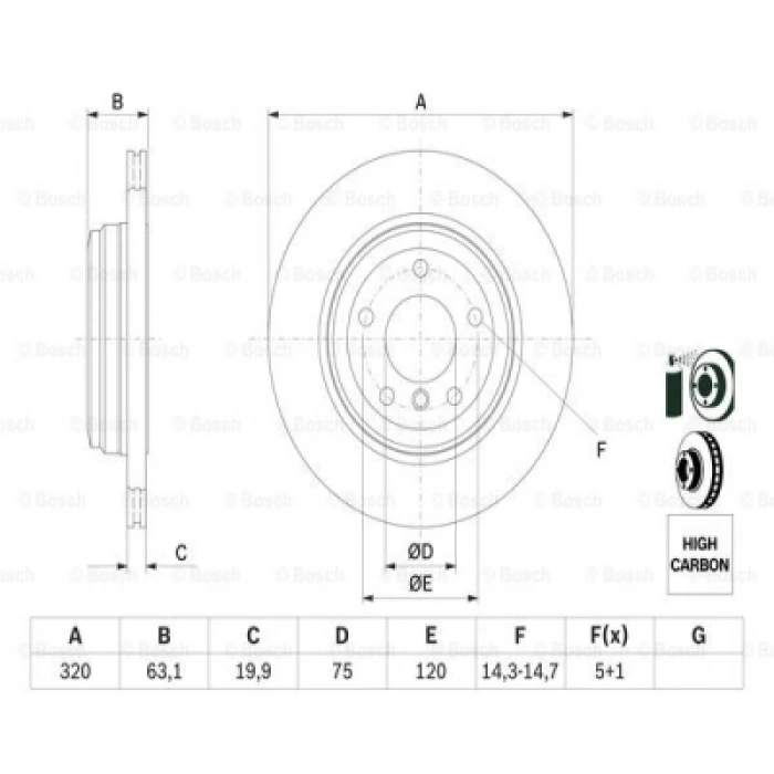 FREN DISKI ARKA E60-E61-E63-E64 BM 03-10
