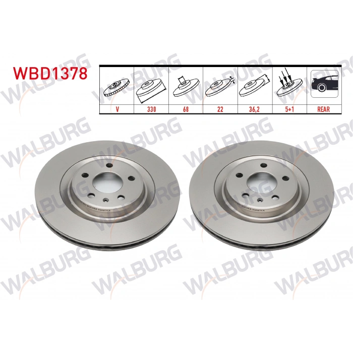 FREN DISKI ARKA HAVALI 5 BJN 330X22X68X36,20 A4 2.0 TDI-1.8TFSI-2.0TFSI 2007-2015/A4 1.4 TFSI-2.0 TDI-2.0 TSI 2015-/A5 1.4 TFSI-2.0 TDI 2017/A6 2.0 TFSI-3.0 TDI 2010-/MACAN 2.0 - 3.0 SD 2014-