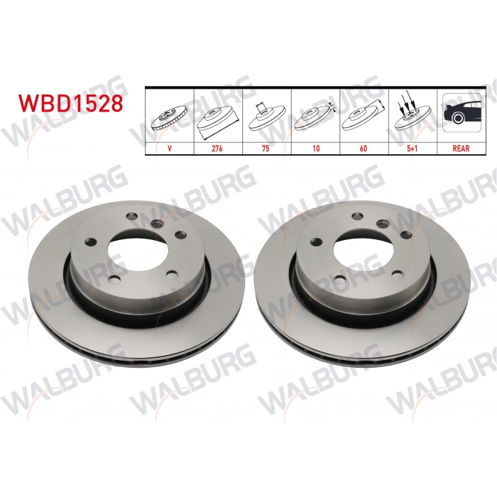 FREN DISKI ARKA HAVALI BMW 3 SERISI (E36) 316 i 5 BJN 276X19X75X60 1990-1998